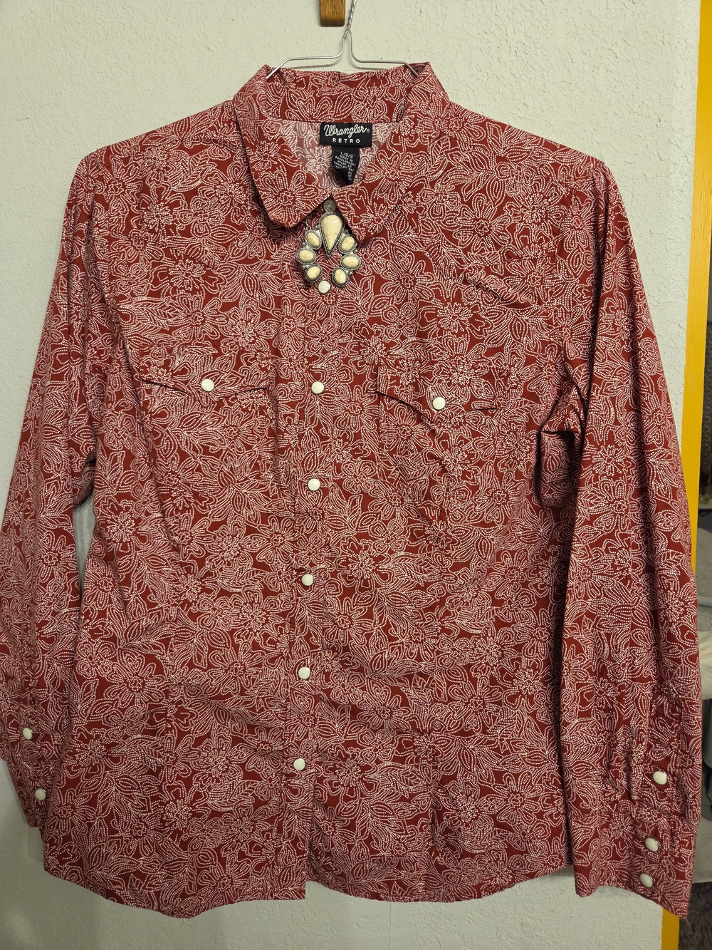 Vintage Wrangler Womens' Red Floral Pearl Snap Western Shirt